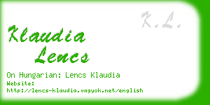 klaudia lencs business card